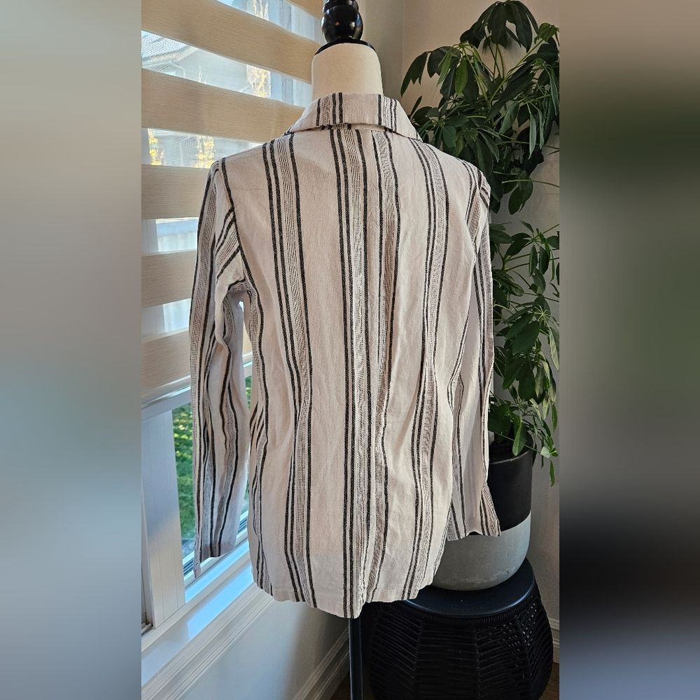 💝Linen striped blazer jacket - Picture 3 of 6